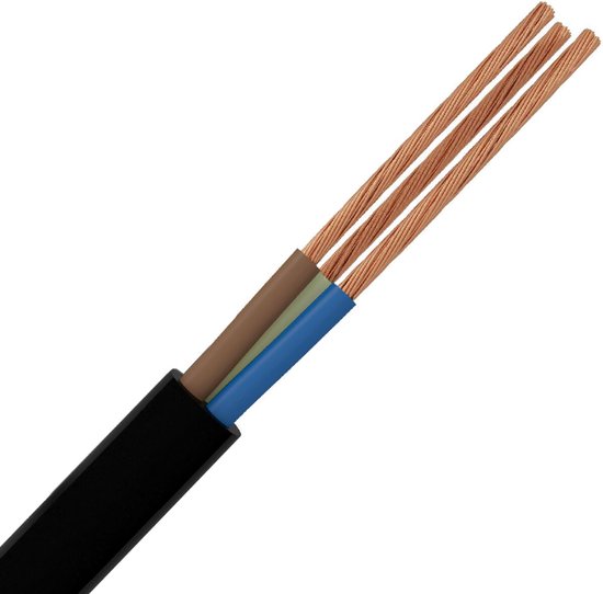 Foto: Vmvl kabel stroomkabel 3x2 5mm 3 aderig 20 meter h05vv f zwart