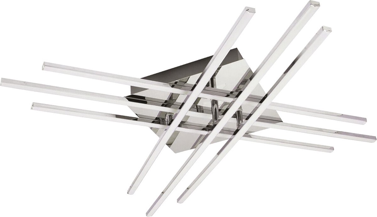 LED Plafondlamp - Plafondverlichting - Glomin - 45W - Natuurlijk Wit 4000K - Mat Chroom -