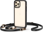 Spigen Apple iPhone 12 / 12 Pro Hoesje met Koord TPU Zwart Transparant