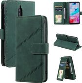 Voor Xiaomi Redmi 8 Skin Feel Business Horizontale Flip PU Lederen Case met Houder & Multi-Card Slots & Portemonnee & Lanyard & Fotolijst (Groen)