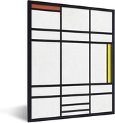 Affiche avec cadre Composition en blanc, rouge et jaune - Piet Mondrian - 60x80 cm