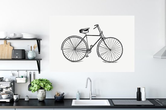 Stickers Stickers muraux - Vintage - Vélo - Illustrations - 120x80 cm - Film adhésif