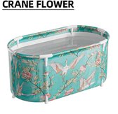 Baymate® Opvouwbare Bad-Dubbele Bad-Niet-opblaasbare Cooling Cooler Bad-Huishoudelijke Draagbare Grote Full Body Bad -volwassenen Crane Flower-120 CM