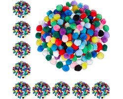 2000x pompons - set - div. kleuren - kleine pompons - knutsel pompons - 2cm