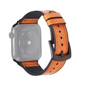 Crazy Horse-textuur lederen vervangende horlogebanden voor Apple Watch Series 6 & SE & 5 & 4 40 mm / 3 & 2 & 1 38 mm (bruin)