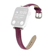 Bamboe Joint met Kralen Lederen Vervangende Band Horlogeband Voor Apple Watch Series 6 & SE & 5 & 4 44mm/3 & 2 & 1 42mm (Paars)