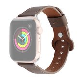 22mm enkele lus lederen vervangende band horlogeband voor Apple Watch Series 6 & SE & 5 & 4 40mm / 3 & 2 & 1 38mm (donkerbruin)