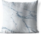 Buitenkussen Weerbestendig - Marmer - Blauw - Kalksteen - 50x50 cm