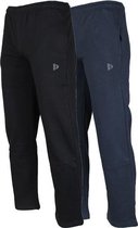 2-Pack Donnay Sweatpants jambe droite - Pantalons de sport - Homme - Taille M - Noir/Marine