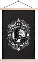 Affiche scolaire - Vintage - Rollers - Zwart - 60x90 cm - Lattes vierges