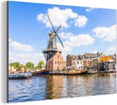 Décoration murale Métal - Peinture Aluminium Industriel - Haarlem - Moulin - Nuages - 90x60 cm - Dibond - Photo sur aluminium - Décoration murale industrielle - Pour le salon / chambre