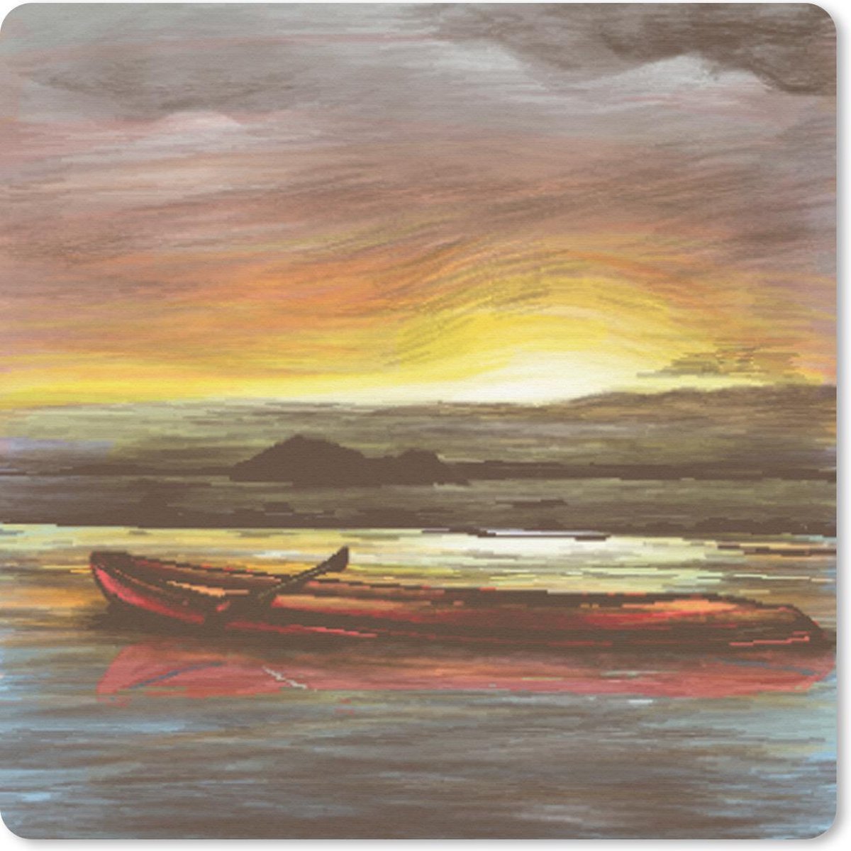 Muismat - Mousepad - Boot - Zee - Zon - 30x30 cm - Muismatten