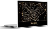Laptop sticker - 12.3 inch - Kaart - Nantes - Goud - Zwart - 30x22cm - Laptopstickers - Laptop skin - Cover