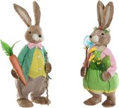 Decoratieve figuren DKD Home Decor Polyester Vezel Konijnenvlees (2 pcs) (27 x 20 x 76 cm)