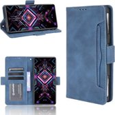 Voor Xiaomi Poco F3 GT/Redmi K40 Gaming Skin Voelen Kalf Patroon Horizontale Flip Lederen Case met Houder & Kaartsleuven & Fotolijst (Blauw)