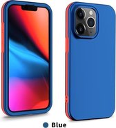 Dual-color 360 graden volledige dekking Beschermende pc + TPU schokbestendig hoesje voor iPhone 13 Pro Max (blauw)