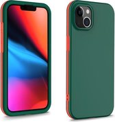 Dual-color 360 graden volledige dekking Beschermende pc + TPU schokbestendig hoesje voor iPhone 13 mini (donkergroen)