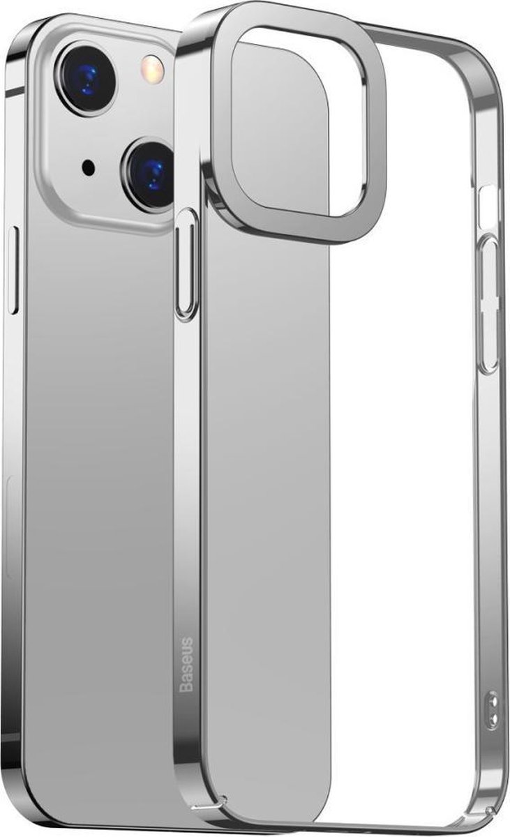 BASEUS Metallic Back Cover - iPhone 13 Hoesje - Zilver