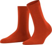 FALKE Cosy Wool zonder motief zacht dik winter warm ondoorzichtig halfhoog comfortabel  Merinowol Kasjmier Rood Dames sokken - Maat 35-38