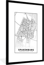 Fotolijst incl. Poster - Kaart - Spakenburg - Zwart - Wit - 60x90 cm - Posterlijst