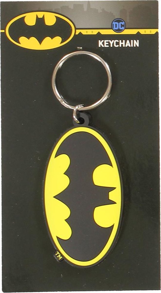 Sleutelhanger - Batman logo - rubber - metalen ring