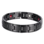 Heren armband Magnetische Energie Mendes Edelstaal Zwart