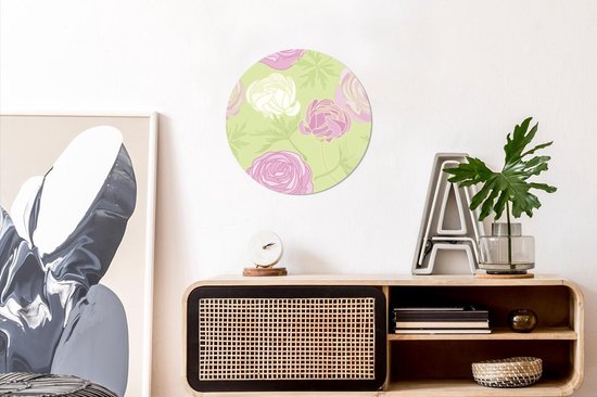 WallCircle - Cercle Mural - Cercle Mural - Rose - Pastel -- Motifs - Aluminium - Dibond - 30x30 cm - Intérieur et Extérieur