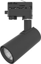 LED Railspot Zwart Tracklight - Universeel 3-Phase - 30W 100lm p/w - 3000K warm wit licht