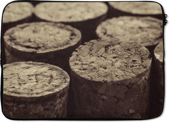 Housse ordinateur 13 pouces 34x24 cm - Liège - Housse Macbook & Laptop Close-up of corks - Housse ordinateur portable avec photo