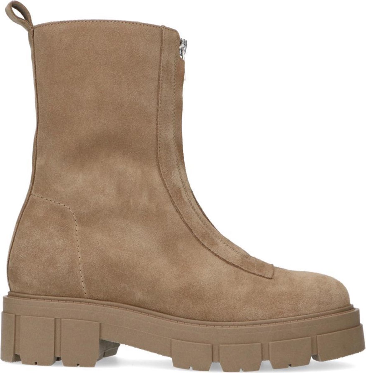 Sacha - Dames - Beige suède chelsea boots met rits - Maat 37 | bol.com