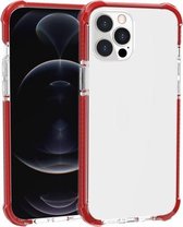 Vierhoekige schokbestendige TPU + acryl beschermhoes voor iPhone 13 Pro Max (rood)