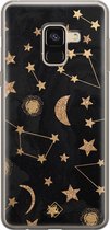 Samsung A8 (2018) hoesje siliconen - Counting the stars | Samsung Galaxy A8 (2018) case | zwart | TPU backcover transparant