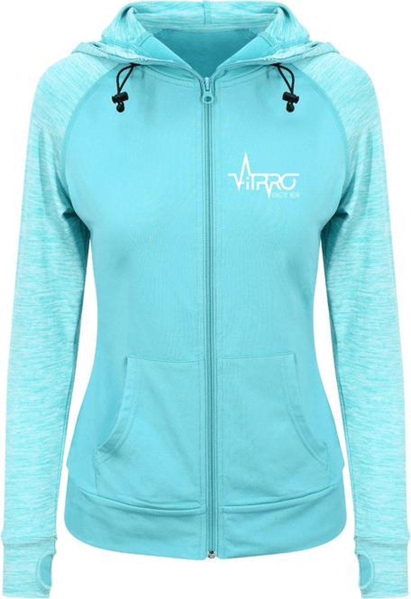 FitProWear Vest Cool Ocean Melange Contrast Maat XL - Dames - Sportkleding - Trainingskleding - Polyester - Dri Fit -