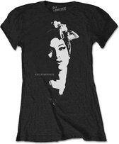 Amy Winehouse Dames Tshirt -XL- Scarf Portrait Zwart