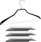 Relaxdays 90 x kleerhangers metaal - kledinghangers antislip - stevig – pvc coating zwart