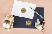 Thank You Sticker Goud mat 500 stuks - Mooiste Maat 3.8 cm - Bedankje - Cadeau - Gift - Kado - Verjaardag - Huwelijk - Bruiloft - Wedding - Babyshower - Communie