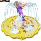 WoYoW® Waterspeelmat met fontein – Geel 170 cm – Water speelgoed – Watermat – Speelmat – Kinder Zwembad - Sproeier