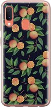 Samsung A20e hoesje siliconen - Fruit / Sinaasappel | Samsung Galaxy A20e case | zwart | TPU backcover transparant