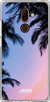 Nokia 7 Plus Hoesje Transparant TPU Case - Sunset Palms #ffffff