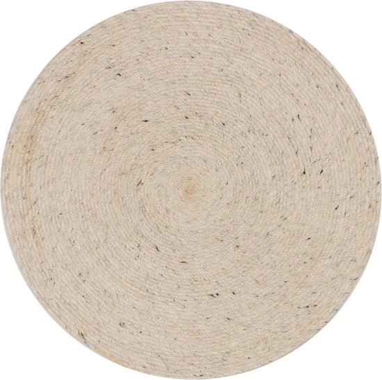 Kave Home - Takashi rond vloerkleed van 100% grijs wol,, Ø 200 cm