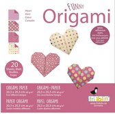 Origami - Hart - 20 Vouwblaadjes - 20x20cm