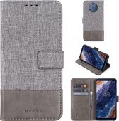 Voor Nokia 9 PureView MUXMA MX102 horizontale flip canvas lederen tas met standaard & kaartsleuf & portemonnee functie (grijs)