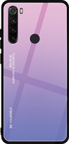 Voor Geschikt voor Xiaomi Redmi Note 8 glazen behuizing met kleurverloop (lichtpaars)