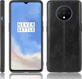 Voor OnePlus 7T schokbestendig naaien koe patroon huid PC + PU + TPU Case (zwart)