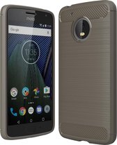 Voor Motorola Moto G ï¼ˆ5th Gen.ï¼‰ Geborsteld koolstofvezel textuur schokbestendig TPU beschermhoes (grijs)