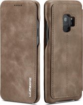 Voor Galaxy S9 + Hon Ancient Series lederen tas met kaartsleuven en houder en portemonnee (koffie)