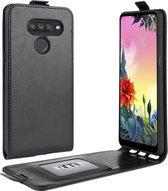 Voor LG K50S R64 textuur enkele verticale flip lederen beschermhoes met kaartsleuven en fotolijst (zwart)