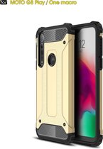 Voor Moto G8 Play Magic Armor TPU + PC Combinatie Case (Goud)