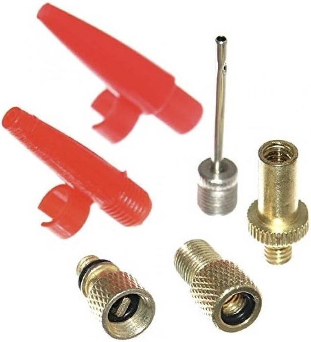 Fiets nippelset / verloopnippels 6-delig - ventiel adapter set | bol.com