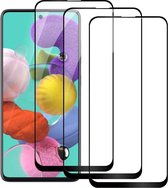 3 Pack Samsung Galaxy A51 Screenprotector Glazen Gehard  Full Cover Volledig Beeld Tempered Glass